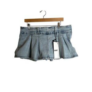 Almost Famous Pleated Denim Skort Low-Rise Waist Side Zipper XL NWTs